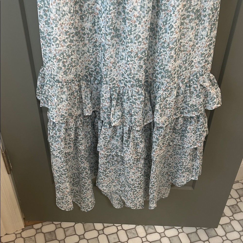 Rose & Remington Blue  Floral Midi Dress Size Medium - Picture 5 of 7